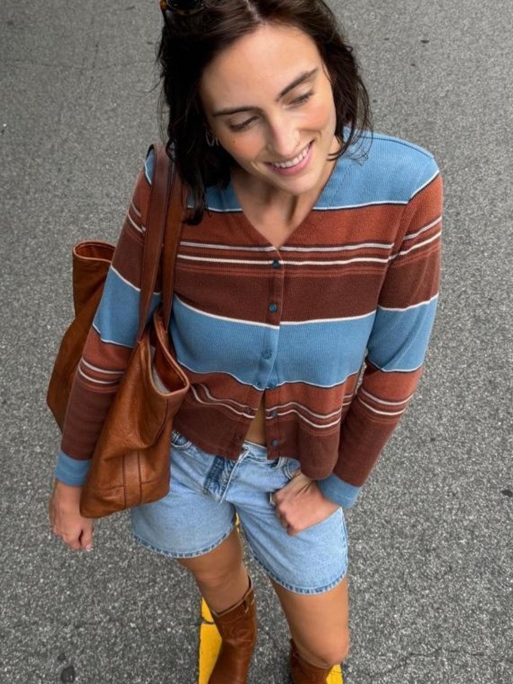 Vintage mountain lake striped cardigan 🌵